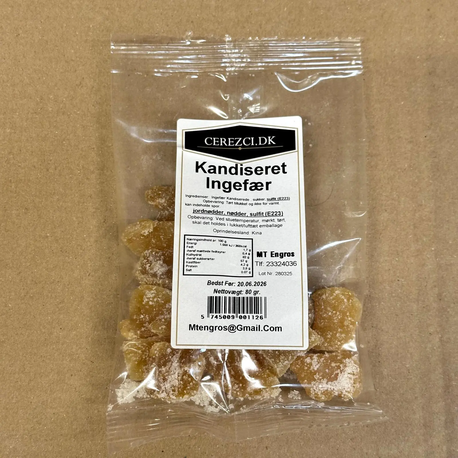 Kanderad ingefära, 80g