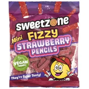 Mini Fizzy Strawberry Pencils, Sweetzone 180g