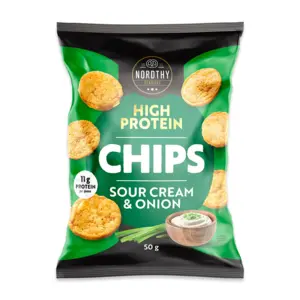 Sour Cream & Onion  Chips High Protein, Nordthy Denmark 50g