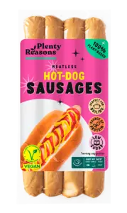 Veganske Hot Dog pølser ca 10 stk - 180g (Kan ikke sendes)