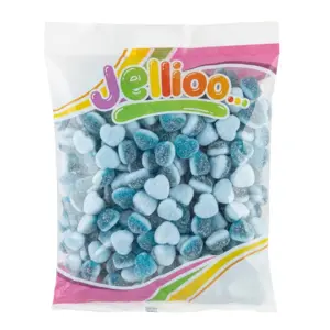 blå sure hjerter, jellioo 1kg
