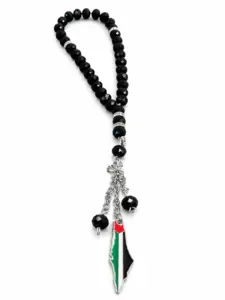 Lille Palestine Tasbih med Sorte 33 krystaller