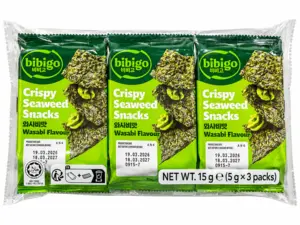 Bibigo Seaweed Snack Wasabi 15g (3x5g)