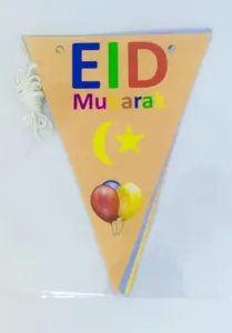 Eid Mubarak Pynt Multi farver med måne (6 stk) - Made in Denmark