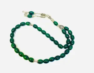Smuk Jade Grøn Tasbeeh  (33 perler)