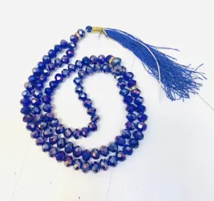 Stor Krystal Tasbeeh i Mørkeblå (99 perler)