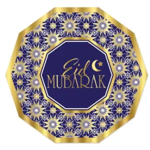 Eid Mubarak Tallerkener med Guldkant