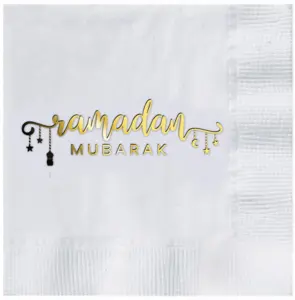 Ramadan Mubarak Servietter (Hvid)