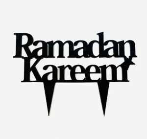 Ramadan Kareem Cake Topper i sort glas