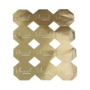 Umrah Mubarak Klistermærker I Guldfarve