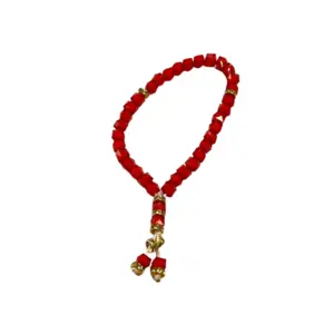 Rød Krystal tasbih, med 33 perler