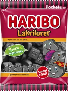 Haribo Lakrilurer 80 gr, (bedst før 6-2023)