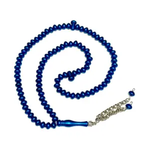 Blå perle tasbih, 99 perler