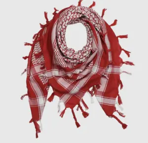 Palæstina tørklæde, keffiyeh, rød/hvid