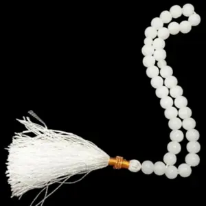 Stilfuld Hvid Sten Tasbih med 33 Perler