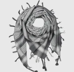 Palæstina tørklæde, keffiyeh, Grå/Hvid