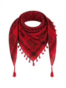 Palästina Schal, Keffiyeh, Rot/Schwarz