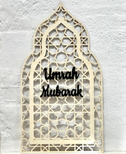 Stor Umrah Mubarak Mihrab træpynt