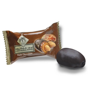 1 stk. mørk chokoladedaddel med mandelfyld