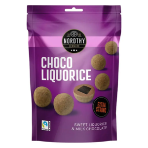 Chokolade Lakridskugler Nordthy  100g