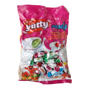 Karamel bolcher med frugtsmag Yutty Candy 400g