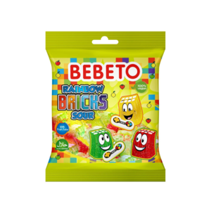 Bebeto rainbow bricks sour, 80g