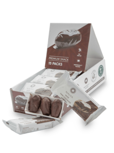 Dadler med mørk chokolade og mandler 30g