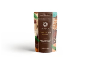 Dadler med mandler og mørk chokolade-100 gr.